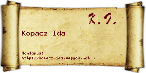 Kopacz Ida névjegykártya