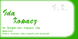 ida kopacz business card